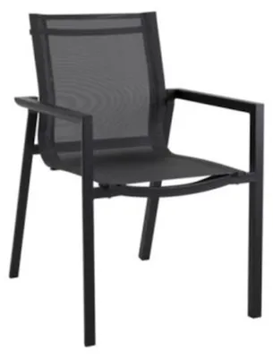Produktbild von Stapelbarer Gartenstuhl Delia | Anthrazit | Textilene | Brafab | 2er Set