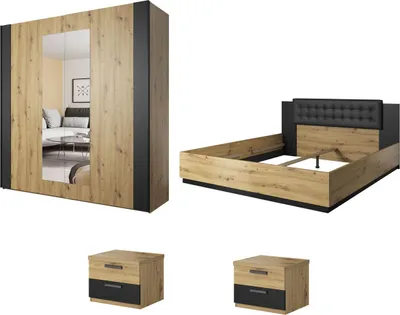 Produktbild von Schlafzimmer-Set komplett Sigma 4-teilig Artisan Eiche schwarz (18123)