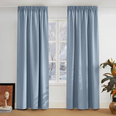 Image de Rideau occultant thermique, couleur bleu, lot de 2, dimensions 260 x 140 cm