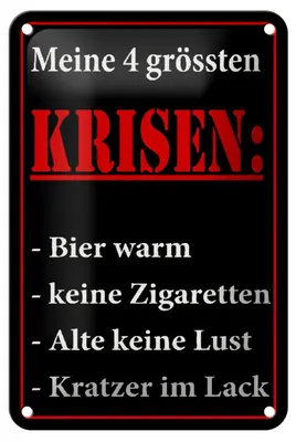 Produktbild von Blechschild Spruch 12x18cm Meine 4 grössten Kriesen