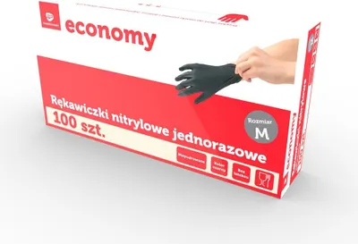 Obrázok produktu pre Transgourmet Economy čierne nitrilové rukavice veľkosť M 100 kusov
