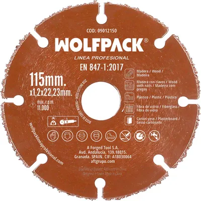 Immagine prodotto di Disco da taglio per legno/plastica Ø 115 mm. Tagliente in carburo di tungsteno