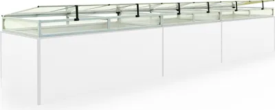 Produktbild von Frühbeetkasten 535x77 cm Frühbeetaufsatz Aufzucht Treibhaus, Aluminium mit Polycarbonat Doppelstegplatten, UV-beständig, inkl. Öffnungsklappen