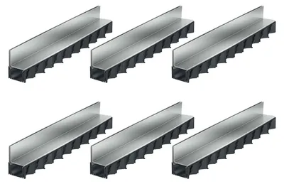 Produktbild von 6x1m ACO Hexaline 2.0 Entwässerungsrinne mit Schlitzaufsatz Stahl verzinkt Bodenrinne Terrassenrinne