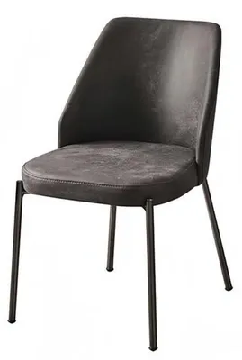 Produktbild von Polsterstuhl Moderne Design Textil Lehnstuhl Stuhl Grau Armlehne Esszimmer