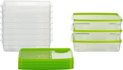 Produktbild von MiraHome Vorratsdosen Sets verschiedene Größen rechteckig grün – Vorratsdosen mit Deckel Luftdicht – Gefrierdosen für Mealprep – Austrian Quality