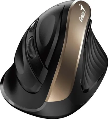 Immagine prodotto di Genius Mouse Ergo 8250S, 1600DPI, 2,4 [GHz], ottico, 6tl., senza fili, nero-oro, 1 pz AA, verticale