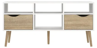 Zdjęcie produktu dla Lowboard OSLO meble TV meble TV biały / struktura dębu