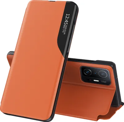 Produktbild von Xiaomi Mi 11T / Mi 11T Pro Hülle, Smart View Fenster Flip Stand Cover Kunstleder Schutzhülle für Xiaomi Mi 11T / Mi 11T Pro Orange