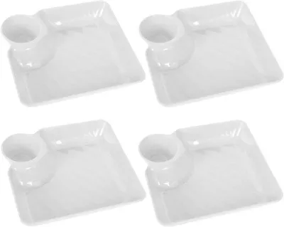 Zdjęcie produktu dla Zestaw plastikowych tac do przekąsek dla kelnerów, do ziemniaków, sosów i warzyw