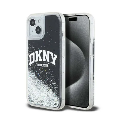 Produktbild von DKNY Liquid Glitter Big Logo - iPhone 15 Plus / 14 Plus Hülle (Schwarz)