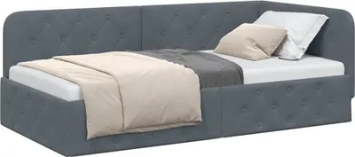 Produktbild von Eckbettgestell Dunkelgrau 90 x 190 cm Samt