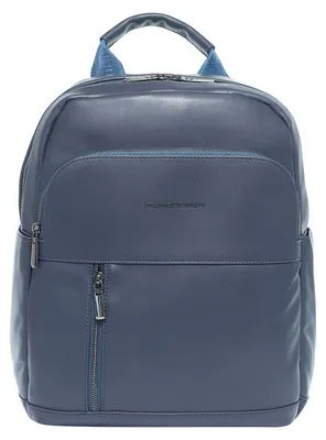 Immagine prodotto di Zaino da uomo Momo Design, nero, in ecopelle, con tasche con zip, dimensioni 21x30 cm