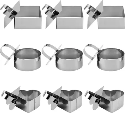 Produktbild von Edelstahl Backringe - Set von 9 - langlebig - vielseitig