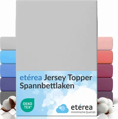 Produktbild von etérea Comfort Jersey Topper Spannbettlaken Silber 200x200 - 200x220 cm