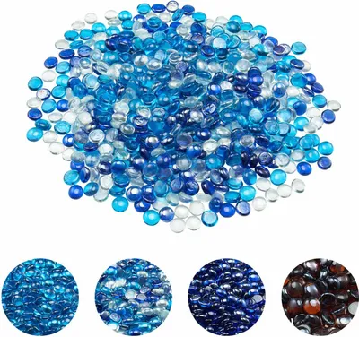 Obrázek produktu pro VEVOR ohnivé sklo, 4,5 kg skleněných bloků odolných proti vysokým teplotám, 19 mm krbové skleněné kuličky, krbové sklo, krbové sklo, ohnivý křišťál, ohnivé kuličky, pro krb kobaltově modré/karibské/průhledné