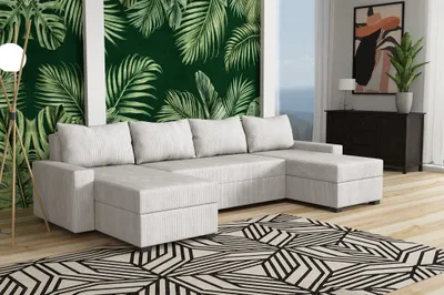 Produktbild von Wohnlandschaft Schlafsofa Sofa AGNETA Stoff Lincoln Creme