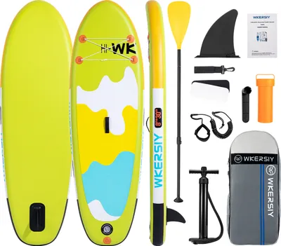 Zdjęcie produktu dla Nadmuchiwana deska SUP dla dzieci - zestaw paddleboard 244×76×15 cm z wiosłem, pompką, plecakiem, smyczą i zestawem naprawczym