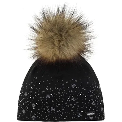 Produktbild von Eisbär Rana Lux Crystal Mütze für Damen mit Bommel, Farbe:Schwarz