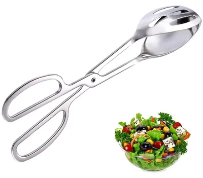 Saladetang aus Edelstahl, 25 x 7,5 cm, silber