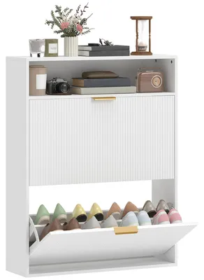 Produktbild von Schuhregal, schmaler Schuhkipper, Holzwerkstoff