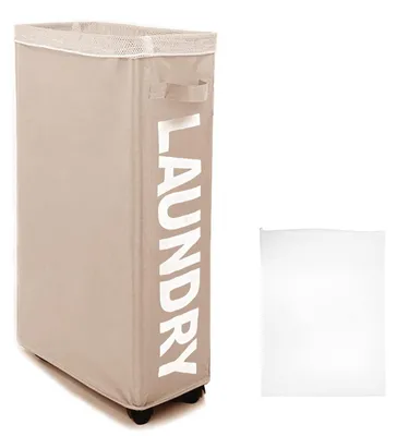Imagen del producto de Cesta plegable de 62 litros para ropa con ruedas