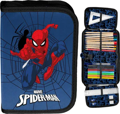 Produktbild von Schul-Federmäppchen mit Ausstattung Spiderman, klappbar, für Jungen