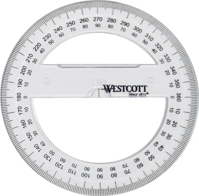 Produktbild von WESTCOTT Winkelmesser Vollkreis 360 Grad 100 mm