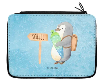 Produktbild von Mr. & Mrs. Panda Etui Pinguin Schultüte - Eisblau - Geschenk, Schulanfänger, Zur Einschulung, Erster Schultag, Federmäppchen, für Stifte, Mäppchen, Federmappe