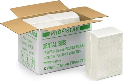 Produktbild von Profistar Nackentücher 4 x 125 Stücke Weiß 33 x 46 cm