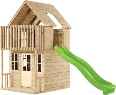 Produktbild von Spielhaus mit Rutsche LOFT Braun