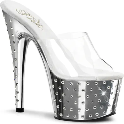 Produktbild von STARDUST-701 Damen Slipper von Pleaser, Transparent Silber , EU 36, US 6