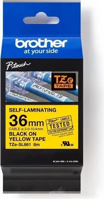 Image de Schriftband Brother 36mmx8m gelb/schwarz TZe-SL661
