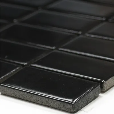 Produktbild von Keramik Mosaikfliesen Adrian Schwarz Matt Rechteck