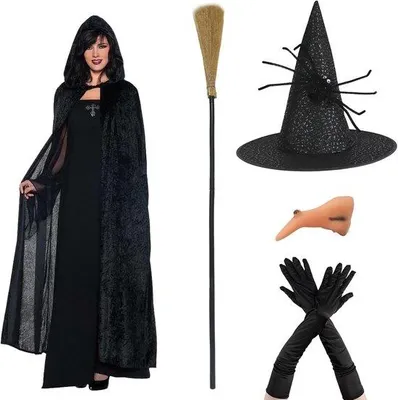 Produktbild von Witchnase - Nase Zauberer - Zauberneuse - Halloweenkostüm - Verkleidungsaccessoire - Karneval - Gruselnase - Verkleidungsaccessoires - Erwachsene & Kinder