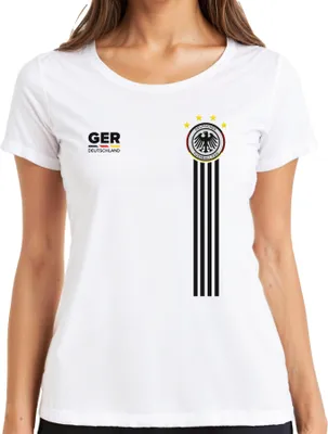 Produktbild von Deutschland Team Fußballfan Adler WM Weltmeister Fussball Trikot Damen T-Shirt, Weiß, L