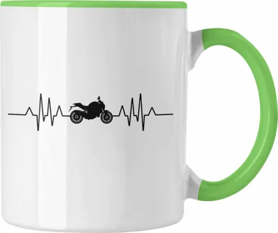 Produktbild von Trendation - Motorradfahrer Geschenk für Männer Motorrad Tasse mit Spruch Kaffeetasse Biker Herren (Grün)