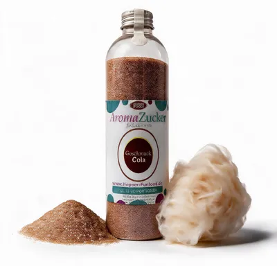 Image de Sucre pour barbe à papa au goût de cola, sans AZO, 230 g, flacon en plastique