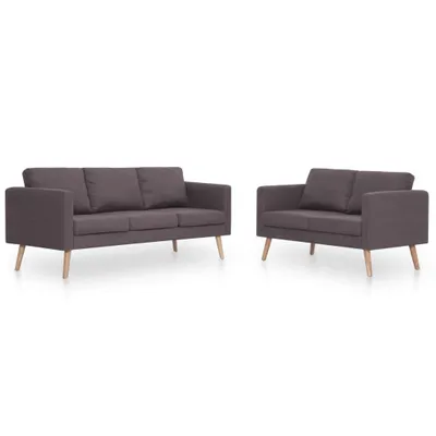 Image de vidaXL Ensemble de canapés 2 pièces tissu taupe
