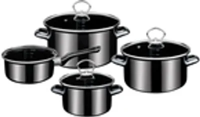 Immagine prodotto di GSW Profi-Black-Star Set di pentole da 4 pezzi, lavabili in lavastoviglie