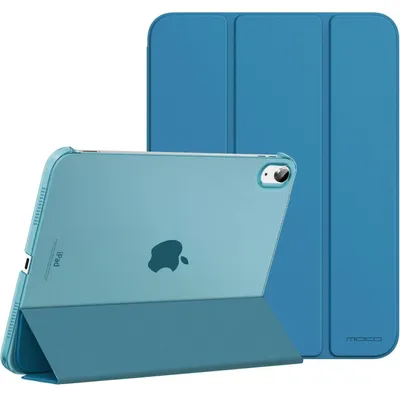 Immagine prodotto di Custodia per iPad 11ª generazione (2021) e 10ª generazione (2022), sottile con supporto e retro trasparente, colore blu-verde pavone