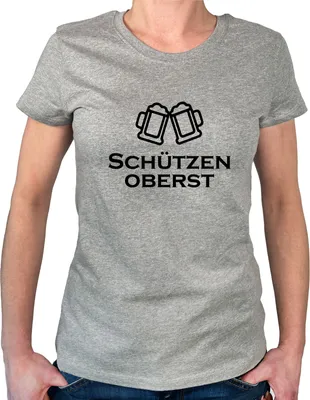 Produktbild von Huuraa Damen T-Shirt Schützenoberst Schützenfest XL Sport Grey Bio Baumwolle Fairtrade Damenshirt Geschenkidee