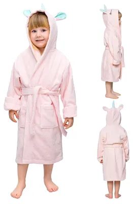 Produktbild von Twinzen - Bademantel Kinder Einhorn - 100% Baumwolle - Mädchen und Jungen