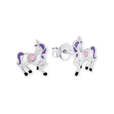 Produktbild von Ohrstecker Einhorn von Prinzessin Lillifee aus Sterlingsilber, Emaille