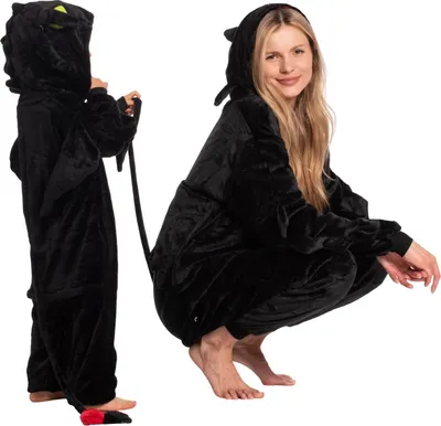 Zdjęcie produktu dla Nikcorp Kombinezon Piżama Damska Onesie Figurka Smoka Czarny M