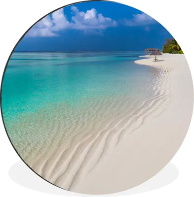 Produktbild von MuchoWow® Aluminium Wandkreis Meer - Strand - Sommer Ø 60 cm Wanddeko Modern Wohnzimmer - Wand Kreis - Wandbild - Schlafzimmer - Aluminium Bild - Kinderzimmer - Wohnzimmer Dekoration - Wandschmuck