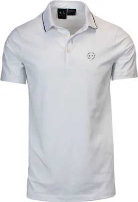 Image de Polo Armani Exchange avec logo, blanc, taille L