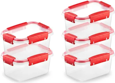 Produktbild von Luftdichte Aufbewahrungsboxen - 5 Stück - BPA-freies Kunststoff - 0,75 l