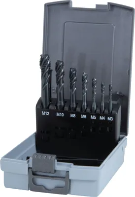 Image de Tarauds à machines Ruko DIN371 / 376-35Grad M3-M12 HSS-Co-VAP Cassette plastique - 245064RO