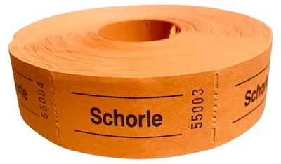 Produktbild von Bonrolle SCHORLE orange 1000 perforierte Abrisse fortlaufend nummeriert